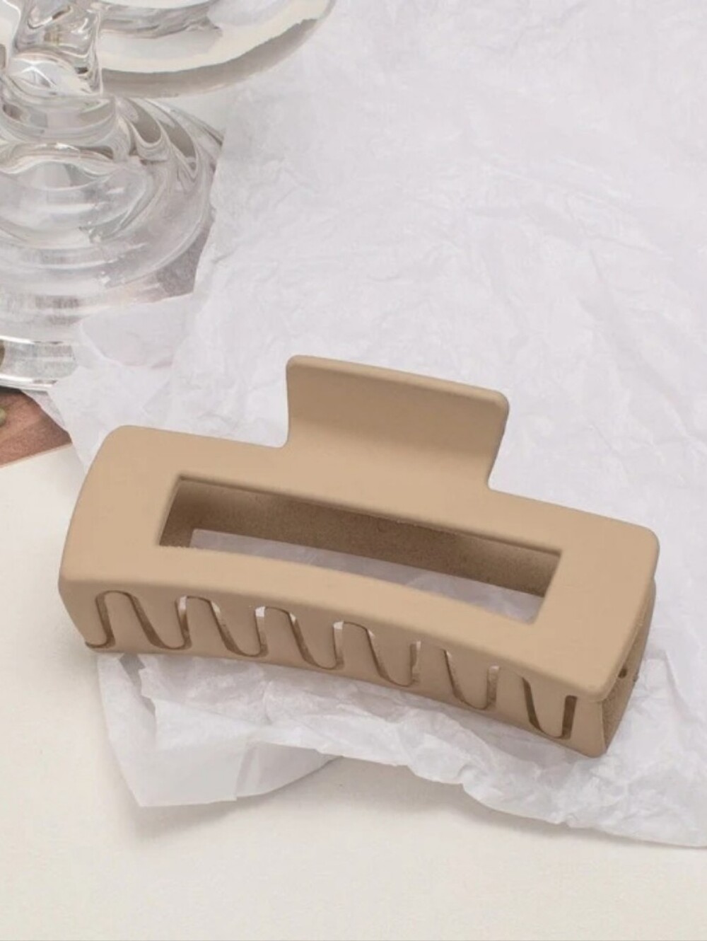 Matte Hair Claw Clip for Unisex - Stylish Grip Rectangle Frosted Hair Clip